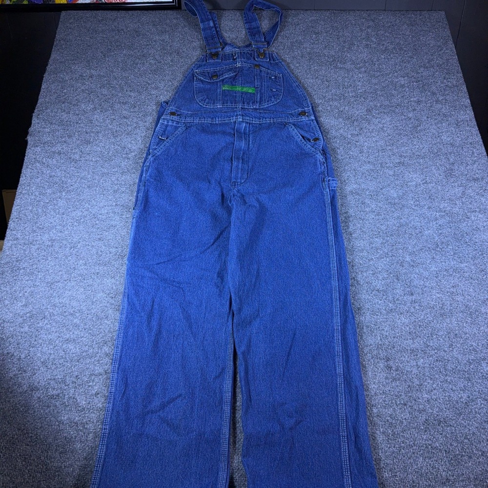 Key Imperial Mens Blue Denim Bib Overalls W34 L30 Workwear Cotton